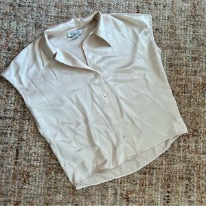 Satin Rachel Zoe Business Casual Top w Collar Small